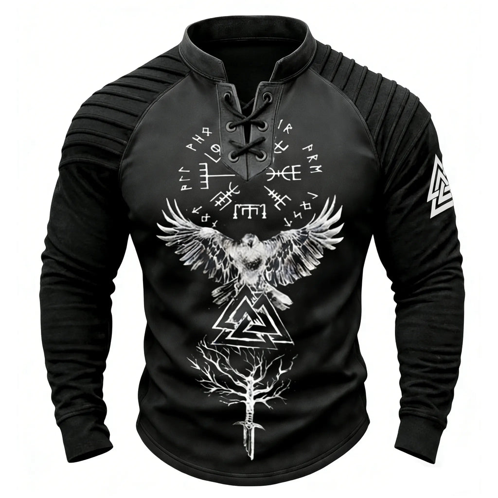 Crow Totem Wizard Totem Rune Print Sweatshirt
