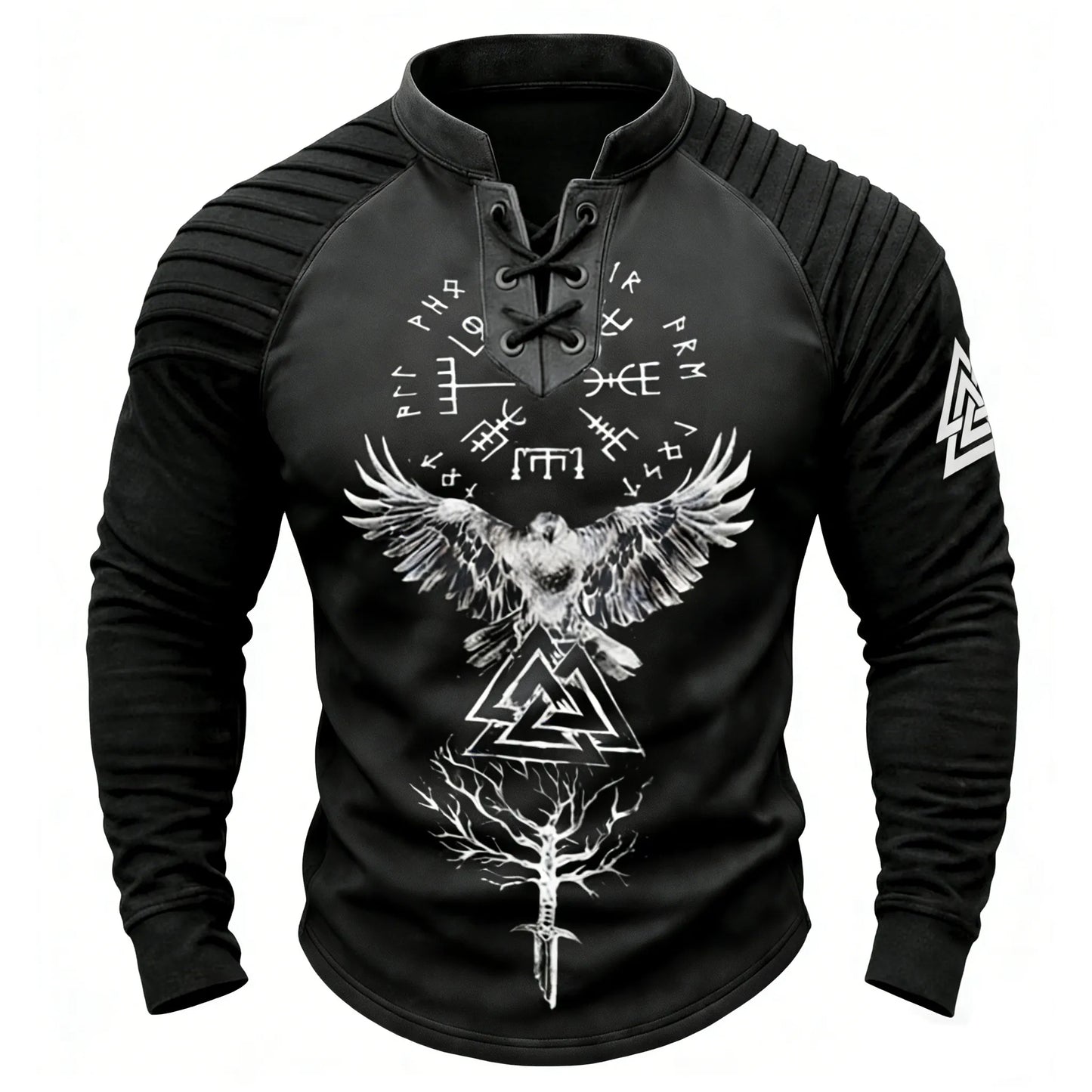 Crow Totem Wizard Totem Rune Print Sweatshirt