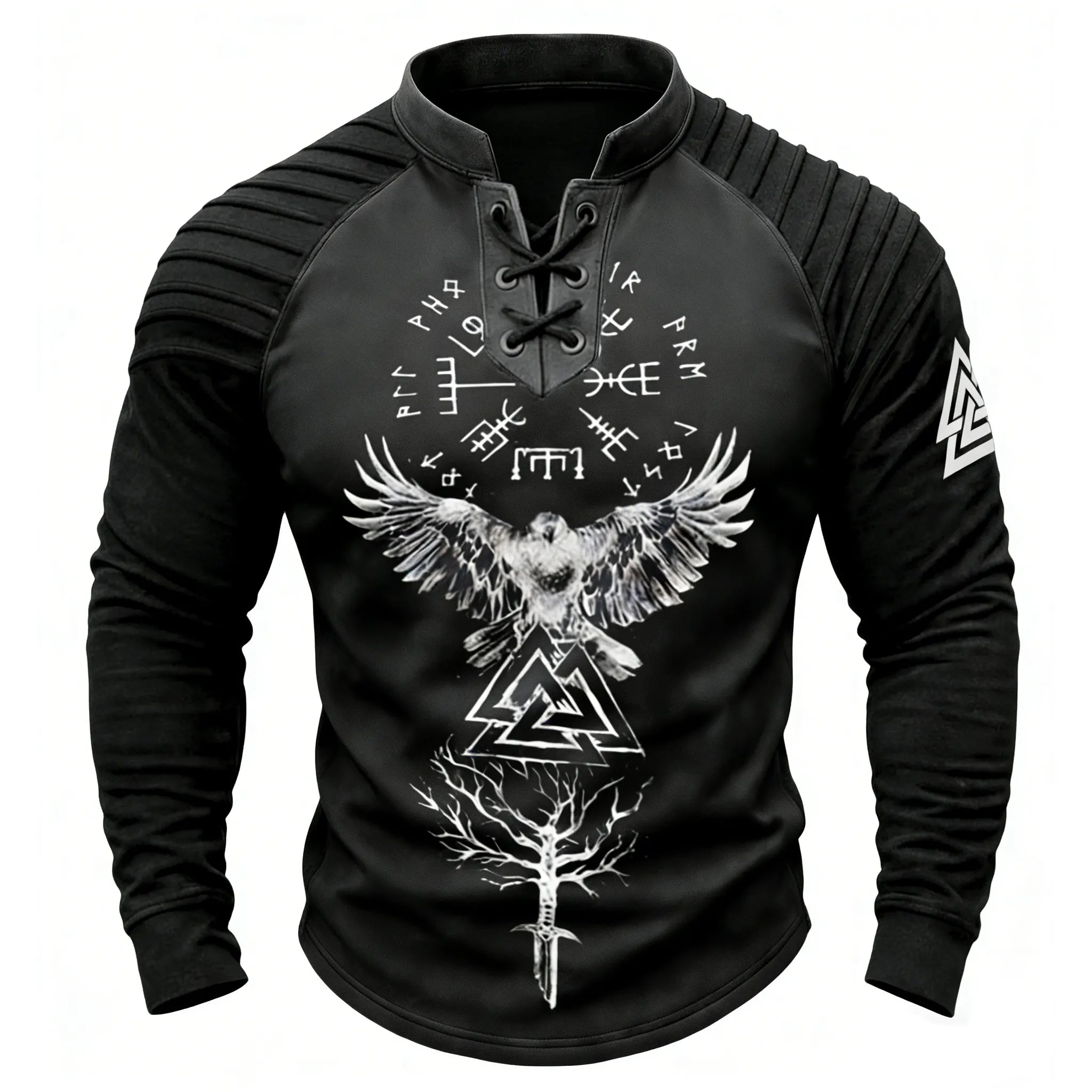 Crow Totem Wizard Totem Rune Print Sweatshirt