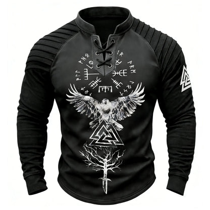 Crow Totem Wizard Totem Rune Print Sweatshirt