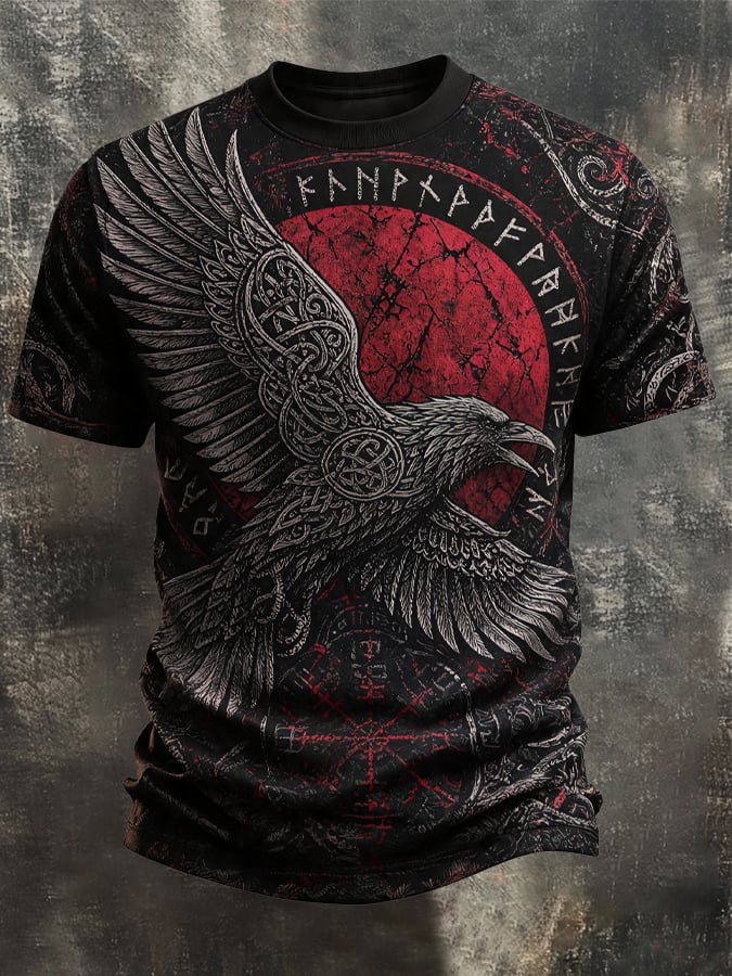 Men's Vintage Viking-Print T-Shirt