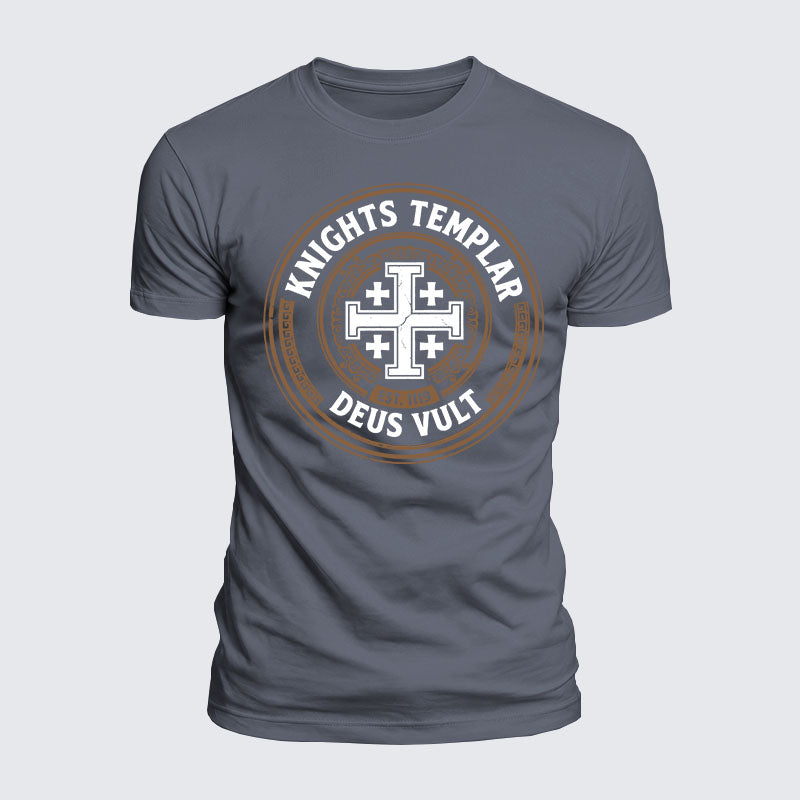 Luxe Mercerized Cotton Tee -  Knights Templar Deus Vult
