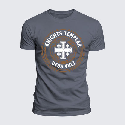 Luxe Mercerized Cotton Tee -  Knights Templar Deus Vult