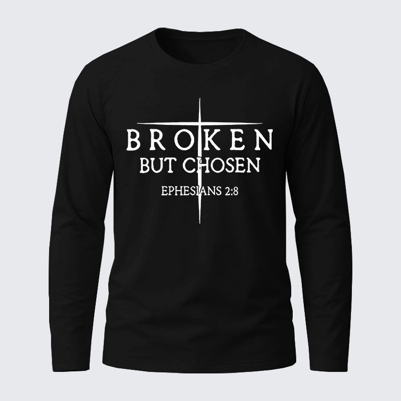 Broken But Chosen Cotton Long Sleeve T-Shirt