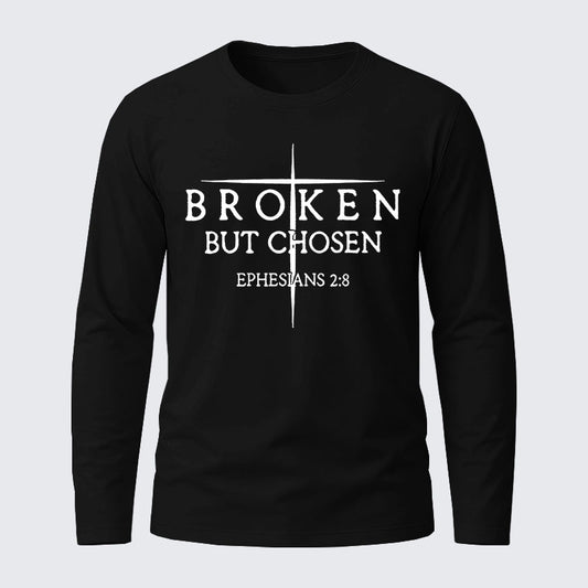 Broken But Chosen Cotton Long Sleeve T-Shirt