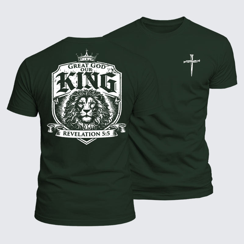 Luxe Mercerized Cotton Tee - Great God our King - Revelation 5:5