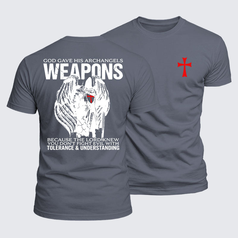 Luxe Mercerized Cotton Tee - God Gave His Archangels Weapons