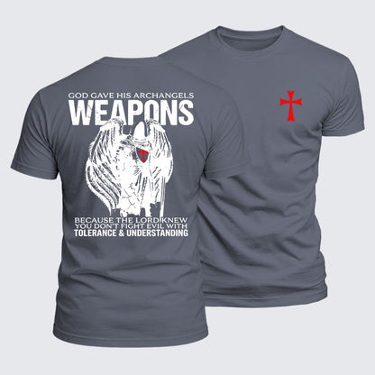 Luxe Mercerized Cotton Tee - God Gave His Archangels Weapons
