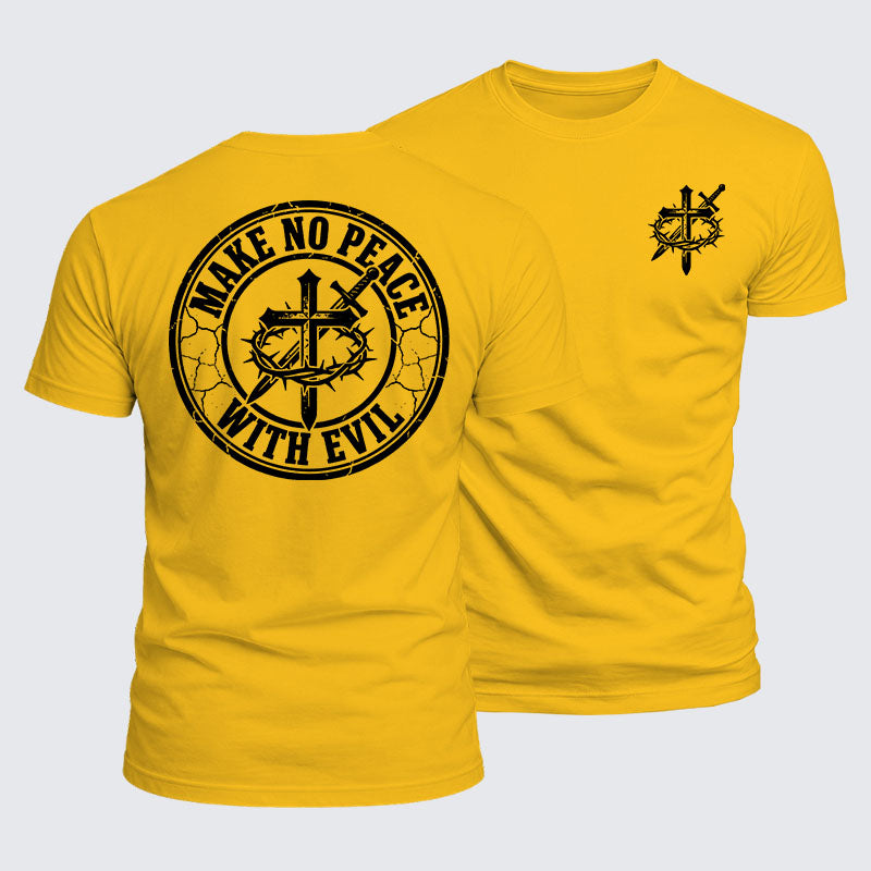 Luxe Mercerized Cotton Tee -  Make No Peace with Evil Knight Templar Jerusalem Cross