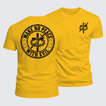 Luxe Mercerized Cotton Tee -  Make No Peace with Evil Knight Templar Jerusalem Cross