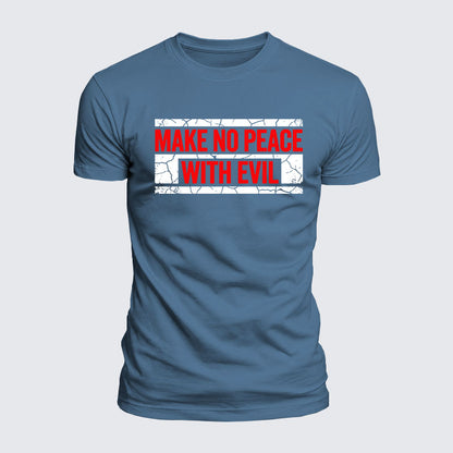 Luxe Mercerized Cotton Tee - Make No Peace with Evil Knight Templar Jerusalem Cross