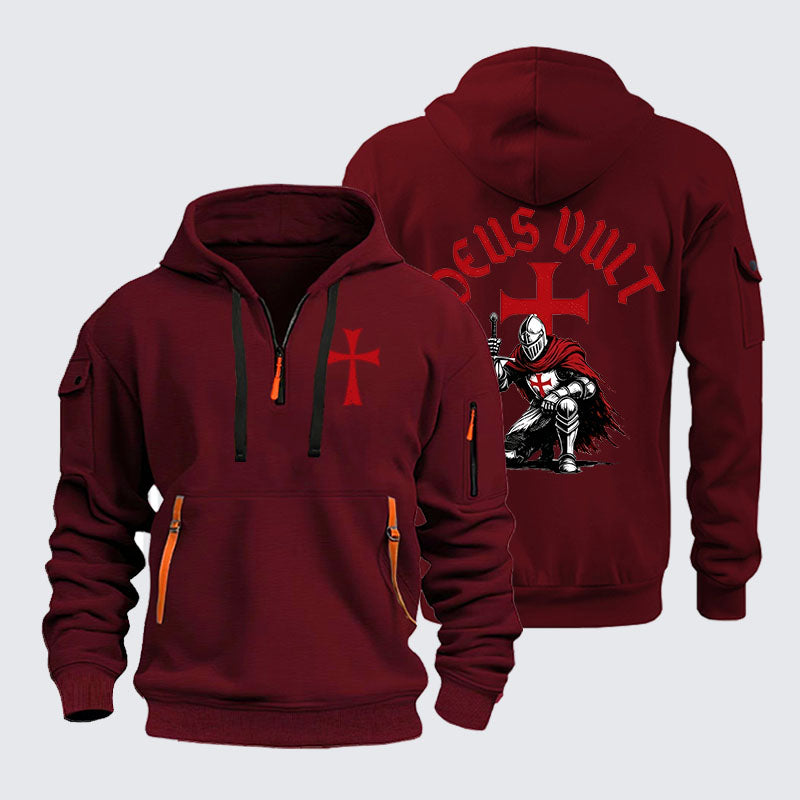 Zipper Hoodies -  Templar Knight Crusader Deus Vult