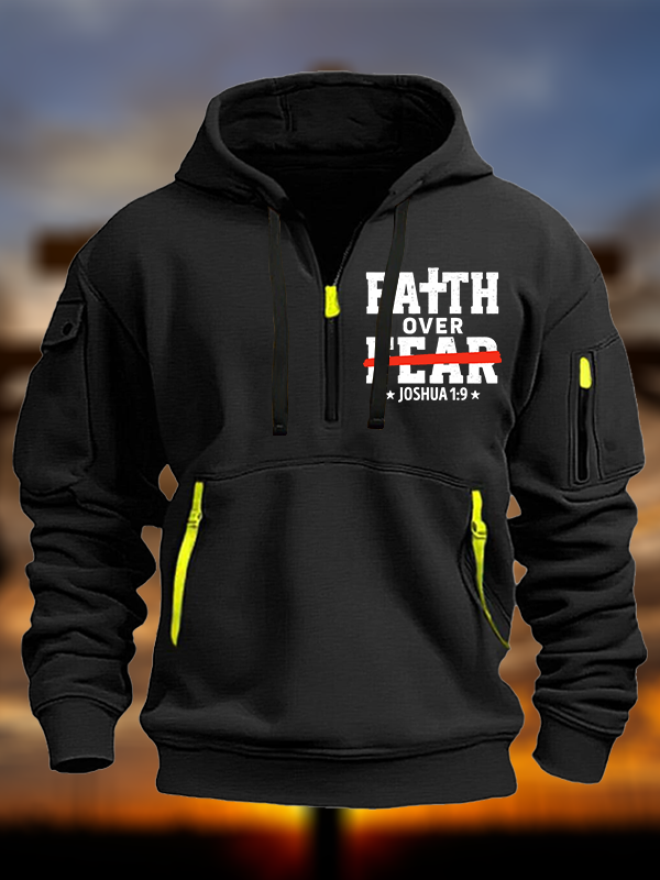 Faith Over Fear - Joshua 1:9  Jesus God Christian Zipper Hoodies