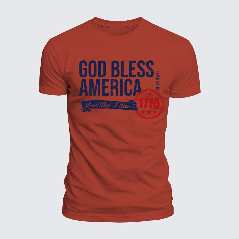 Luxe Mercerized Cotton Tee - God Bless America - Psalm 33:12