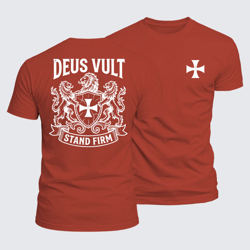 Luxe Mercerized Cotton Tee - Deus Vult  Stand Firm