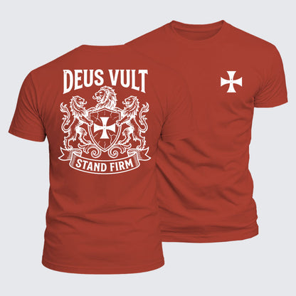 Luxe Mercerized Cotton Tee - Deus Vult  Stand Firm