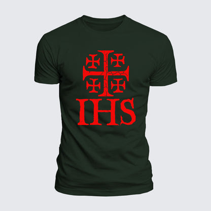 Luxe Mercerized Cotton Tee - Jerusalem Cross