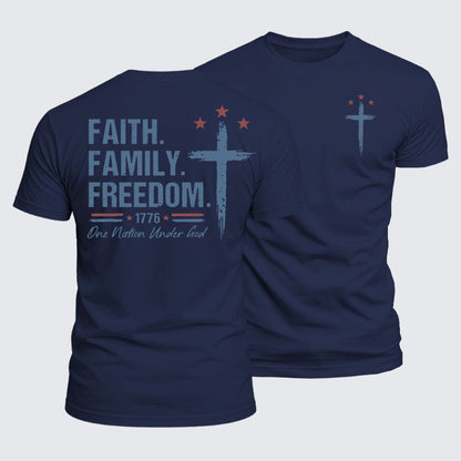 Luxe Mercerized Cotton Tee - Faith. Family. Freedom.