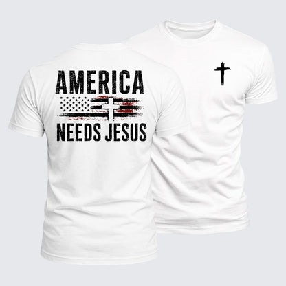 Luxe Mercerized Cotton Tee - America Needs Jesus