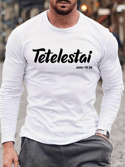 Tetelestai John 19 : 30 Christian Cotton Long Sleeve T-Shirt