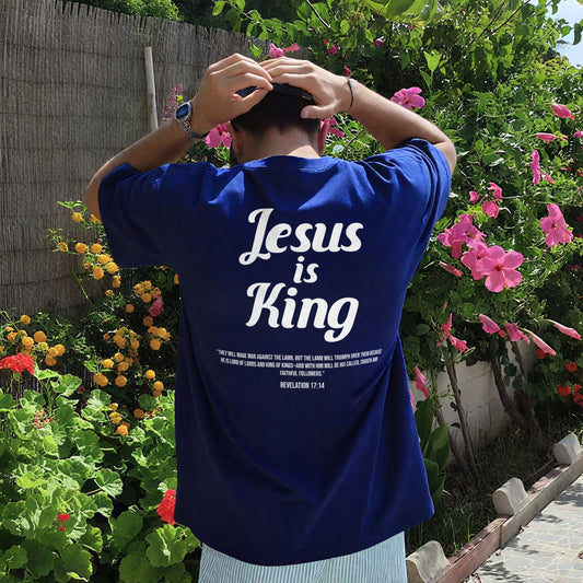 Jesus Is King Printed Men's T-shirt
