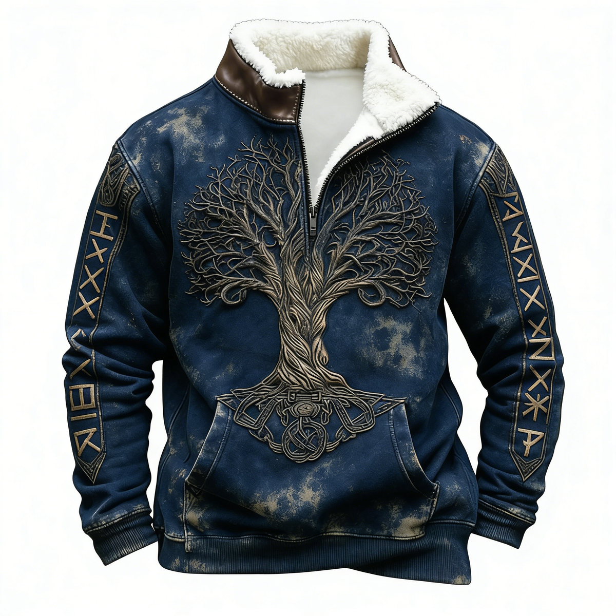 Nordic Winter Viking Sherpa Half Zip Shirt
