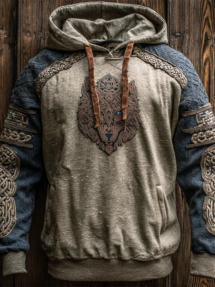 Viking Fenrir The Giant Wolf Men's Hooded Sweatshirt