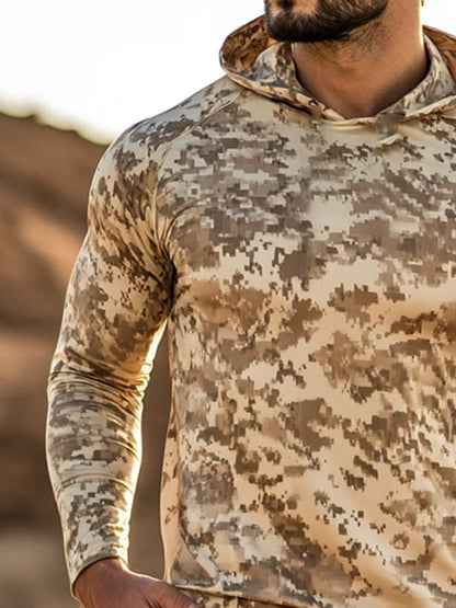Men's Outdoor Sun Protection Cool Hooded Sun Protection Long Sleeve Top