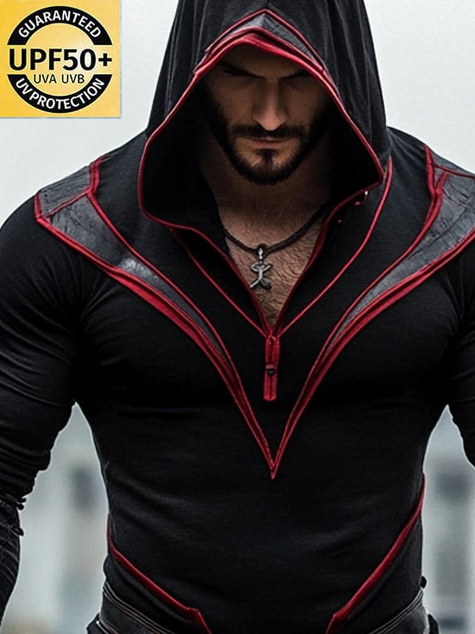 Men's Outdoor Sun Protection Cool Hooded Sun Protection Long Sleeve Top