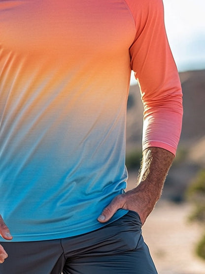 Men's Outdoor Sun Protection Cool Hooded Sun Protection Long Sleeve Top