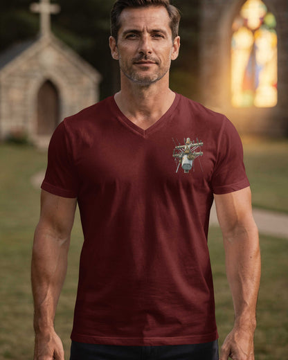 This Lineman Fixes What Storms Break With The Strength God Gives V-neck