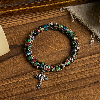 Handcrafted Cloisonné Beads Timeless Faith Bracelet A Testament of Christ's Presence