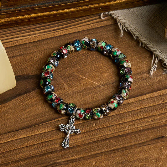 Handcrafted Cloisonné Beads Timeless Faith Bracelet A Testament of Christ's Presence