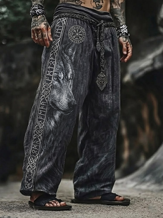 Men's Viking Fenrir Totem Celtic Nordic Retro Pants