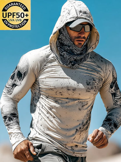 Men's Outdoor Sun Protection Breathable Cool Hooded Sun Protection Long Sleeve Top