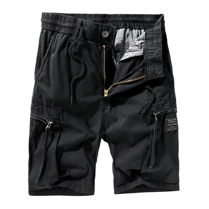 Men's Casual Solid Color Zipper Pocket  Shorts