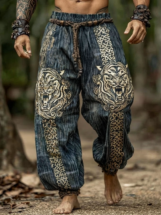 Men's Viking Tiger Totem Celtic Nordic Retro Pants