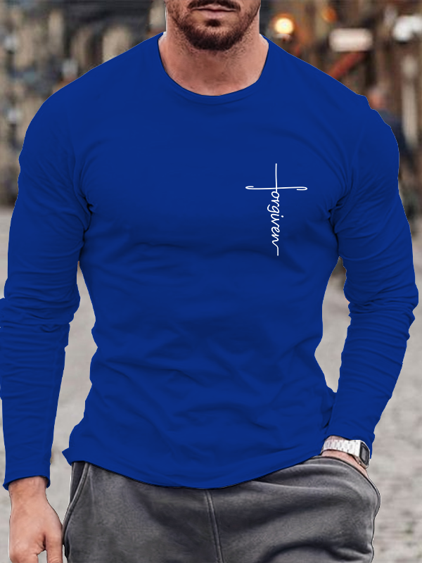 Forgiven Cross  Christian Cotton Long Sleeve T-Shirt