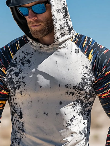Men's Outdoor Sun Protection Cool Hooded Sun Protection Long Sleeve Top