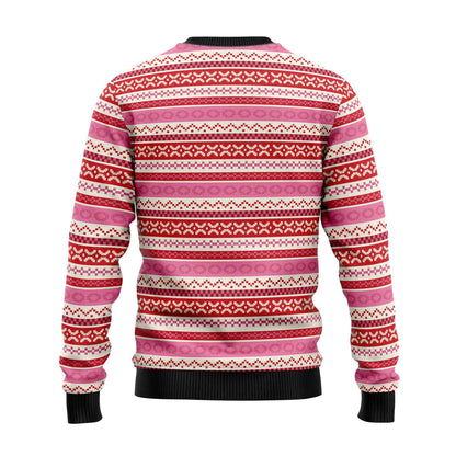 Unisex Vintage Flamingo Flamingle All The Ways Print Crew Neck Ugly Christmas Sweatshirt