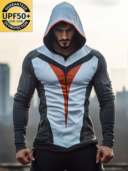 Men's Outdoor Sun Protection Cool Hooded Sun Protection Long Sleeve Top
