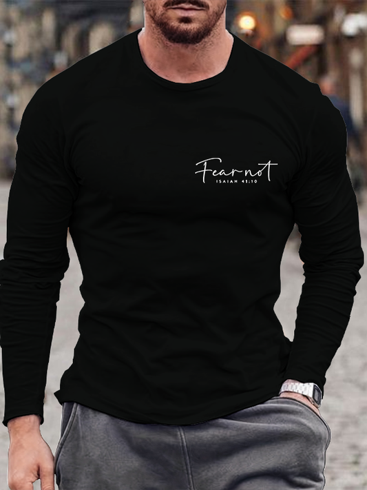Fear Not Isaiah 41:10 Christian Cotton Long Sleeve T-Shirt