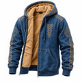 Blue Viking Raven Knot Fleece Zip Hoodie