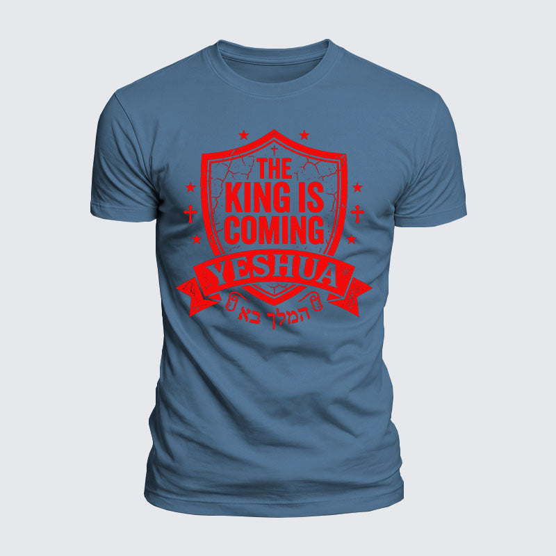 Luxe Mercerized Cotton Tee - Yeshua The King Is Coming Hebrew Name