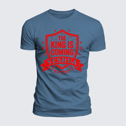 Luxe Mercerized Cotton Tee - Yeshua The King Is Coming Hebrew Name