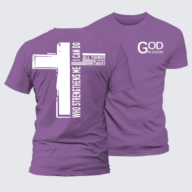 Luxe Mercerized Cotton Tee - God Is Good Philippians 4:13
