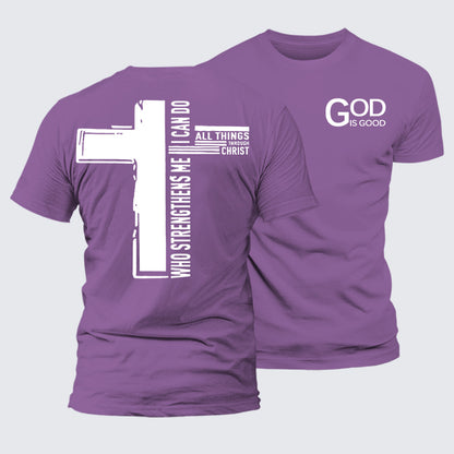Luxe Mercerized Cotton Tee - God Is Good Philippians 4:13