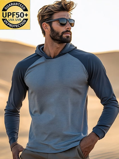 Men's Outdoor Sun Protection Cool Hooded Sun Protection Long Sleeve Top