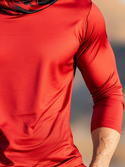Men's Outdoor Sun Protection Breathable Cool Hooded Sun Protection Long Sleeve Top