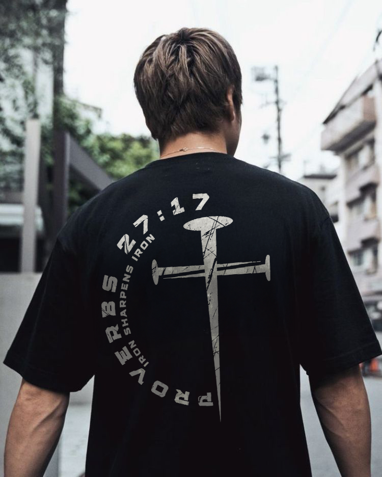 Proverbs 27:17, Iron Sharpens Iron Printed Men's T-shirt